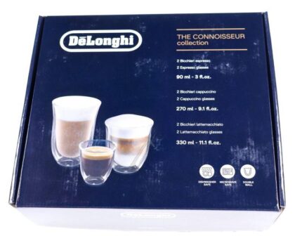 DLSC302 5513284451 CONNOISSEUR-KOLLEKTION SET MIT 2 ESPRESSO-, 2 CAPPUCCINO- UND 2 LATTE MACCHIATO (DOPPELWANDIGE GLÄSER)